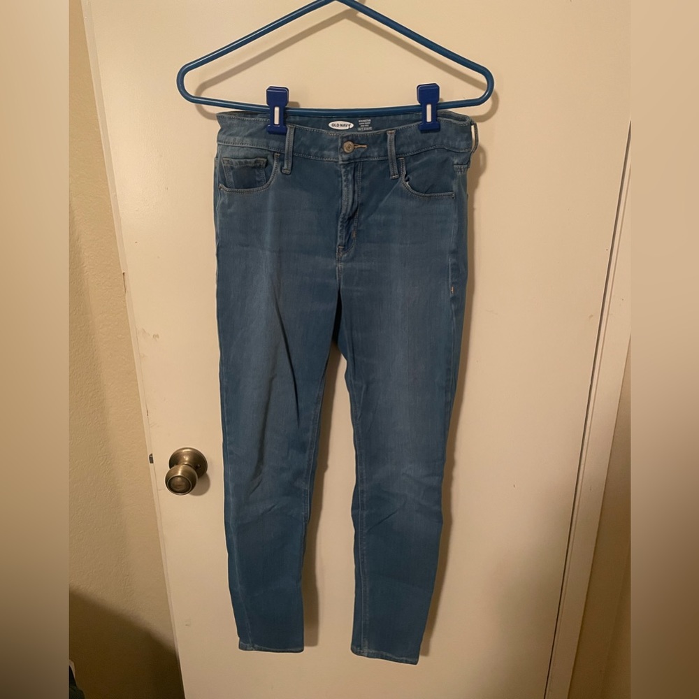 Old Navy Rockstar Super Skinny High Rise 24/7 Sculpt Light Medium Wash Size 8